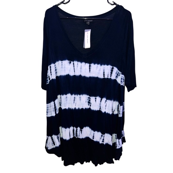 LANE BRYANT | NWT STRIPED TIE DYE BLOUSE TOP - Picture 1 of 7